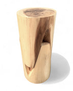 Holzhocker - Beistelltisch Blumenhocker Ablagetisch - Unikat Handgefertigt - Rund stehend aus massivem Suarholz - 45x30x30 cm - Garten-On.de