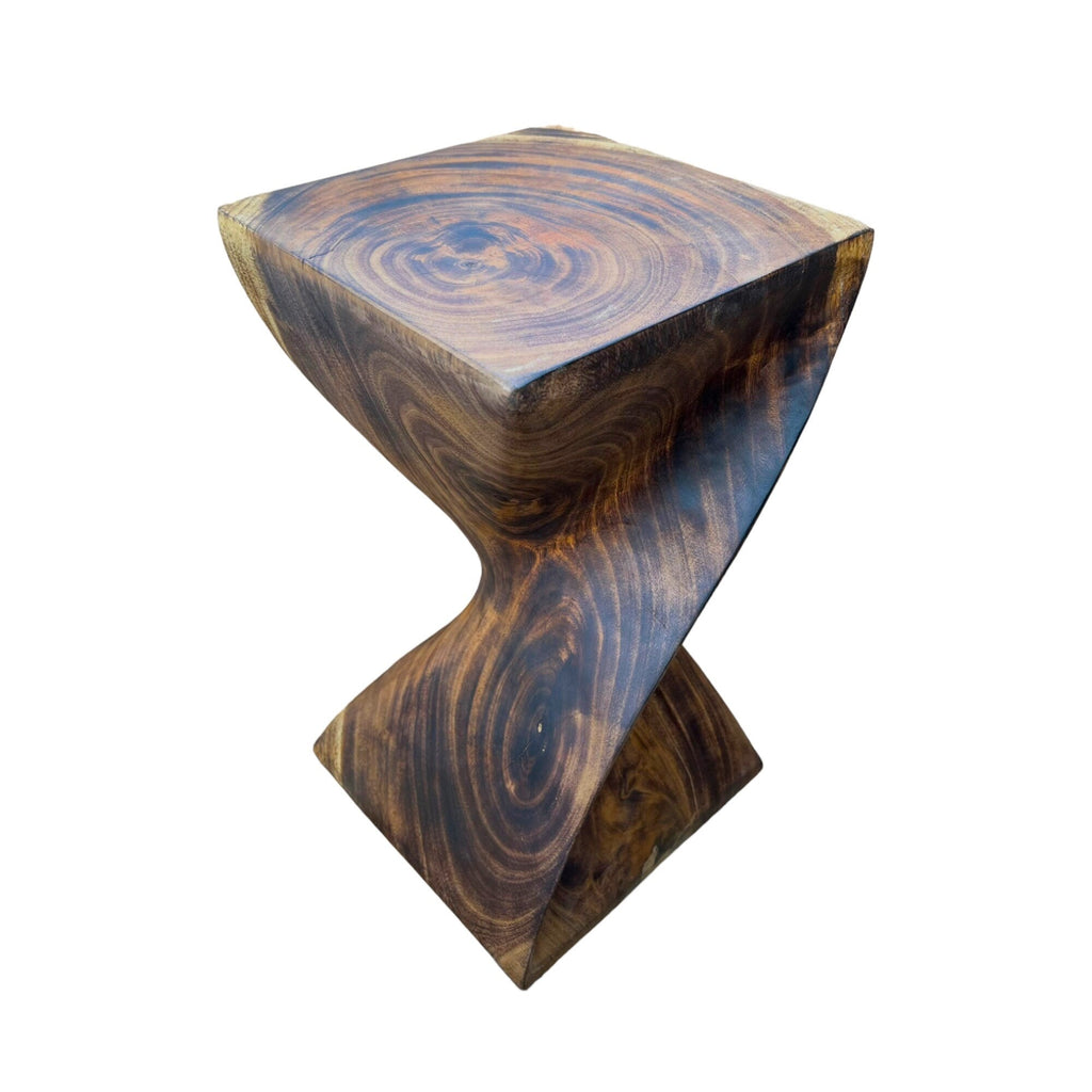 Holzhocker - Edler Beistelltisch Holz - Holz Hocker - Handgefertigter Beistelltisch aus Holz - 50x28x28cm - Garten-On.de