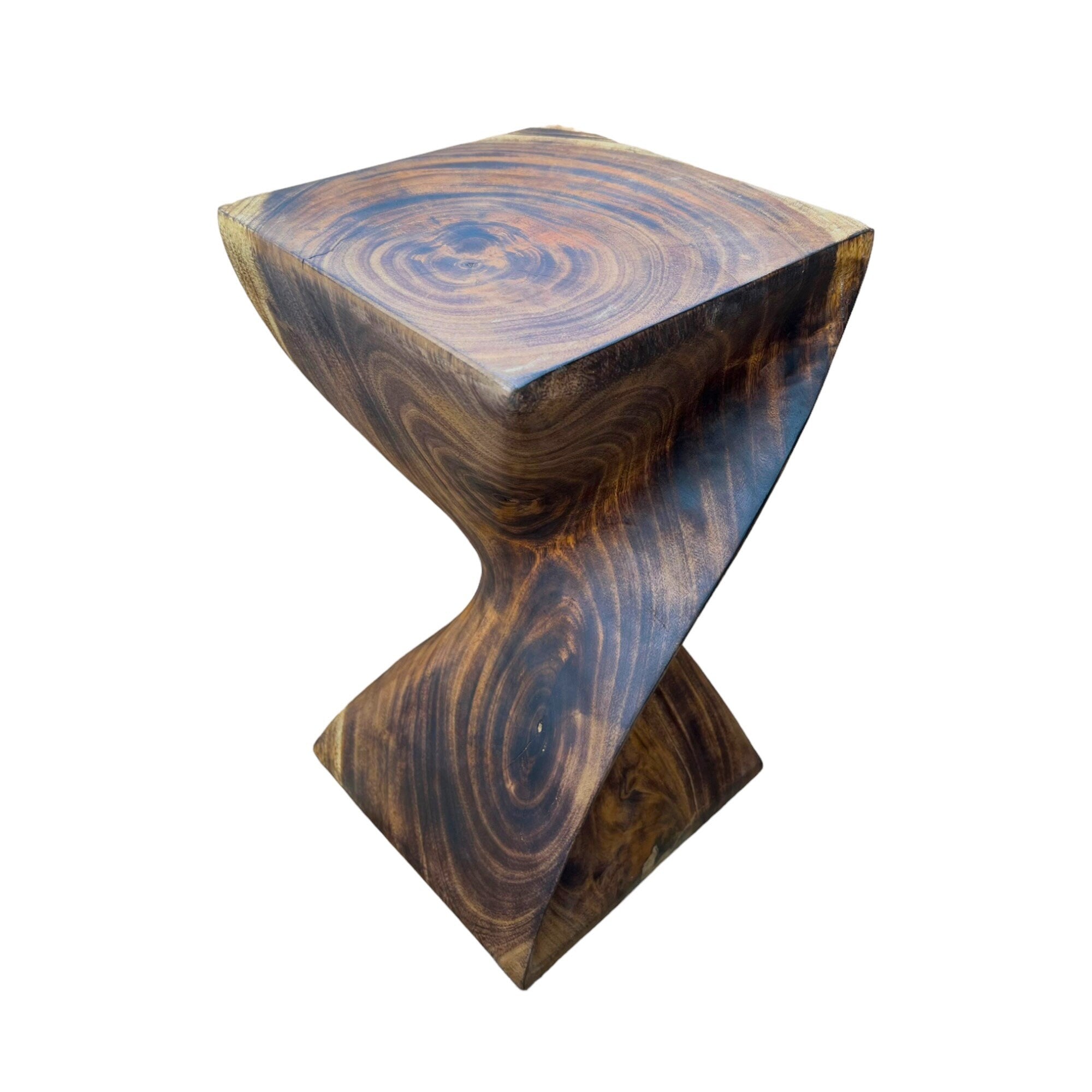 Holzhocker - Edler Beistelltisch Holz - Holz Hocker - Handgefertigter Beistelltisch aus Holz - 50x28x28cm - Garten-On.de