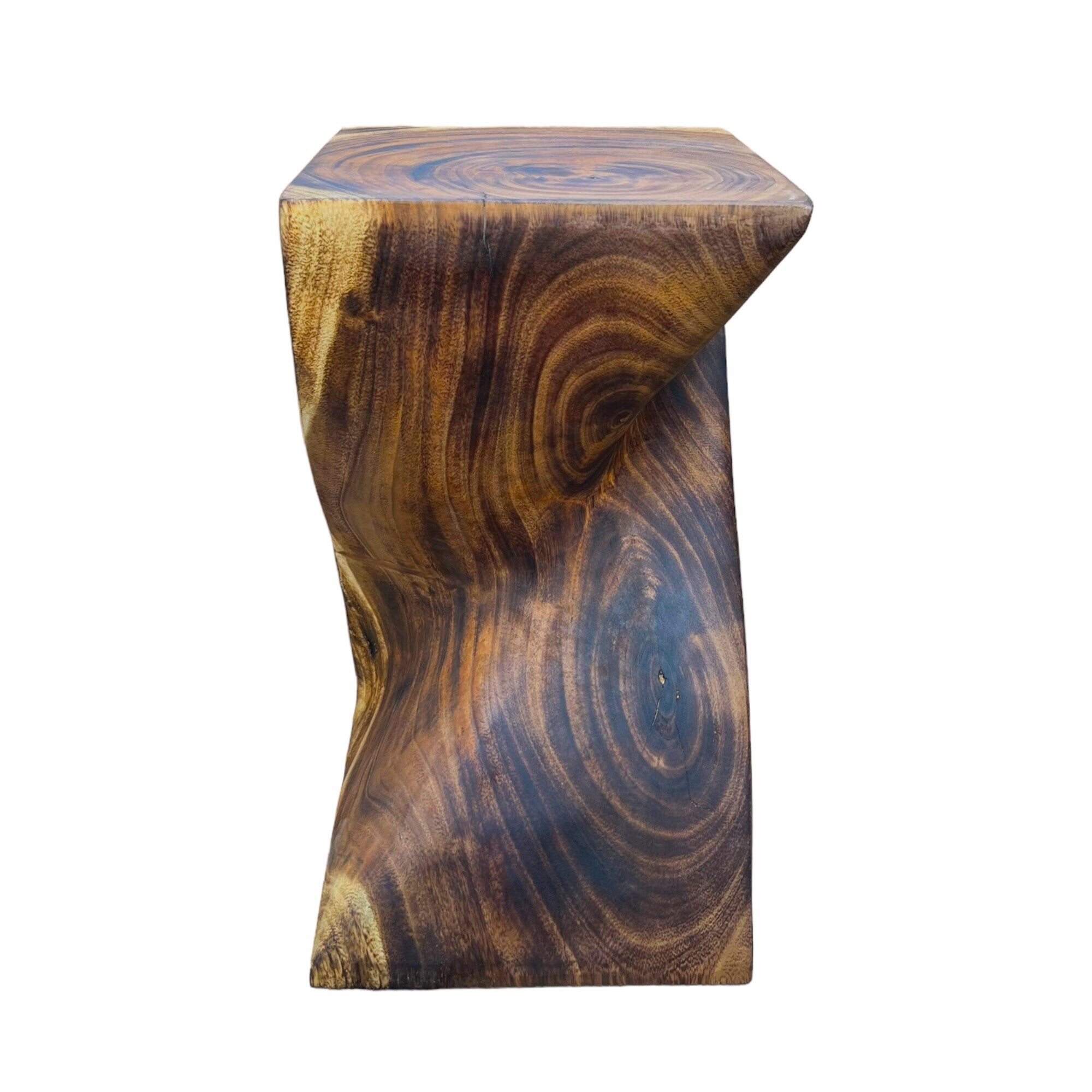 Holzhocker - Edler Beistelltisch Holz - Holz Hocker - Handgefertigter Beistelltisch aus Holz - 50x28x28cm - Garten-On.de