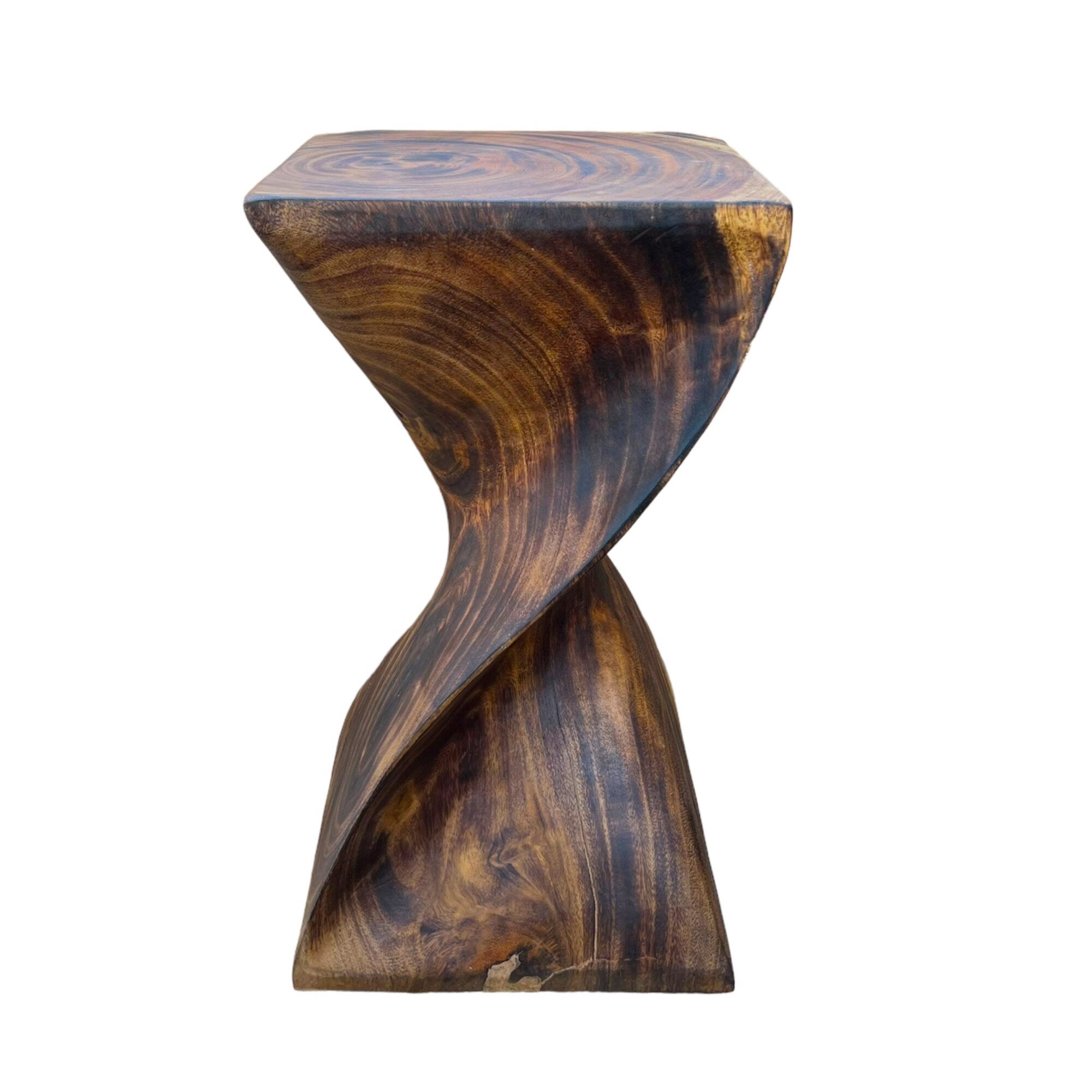 Holzhocker - Edler Beistelltisch Holz - Holz Hocker - Handgefertigter Beistelltisch aus Holz - 50x28x28cm - Garten-On.de