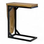 Multifunktionaler Beistelltisch - Couchtisch Ablagetisch - C-Frame – Teakholz - 50x40x20 cm - Garten-On.de