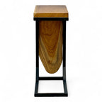 Multifunktionaler Beistelltisch - Couchtisch Ablagetisch - C-Frame – Teakholz - 50x40x20 cm - Garten-On.de