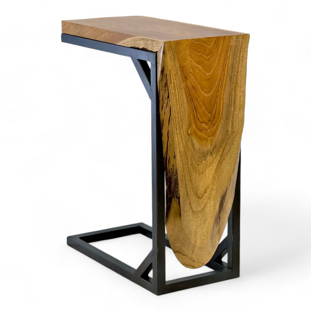 Multifunktionaler Beistelltisch - Couchtisch Ablagetisch - C-Frame – Teakholz - 50x40x20 cm - Garten-On.de