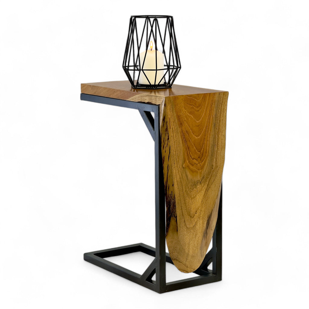 Multifunktionaler Beistelltisch - Couchtisch Ablagetisch - C-Frame – Teakholz - 50x40x20 cm - Garten-On.de