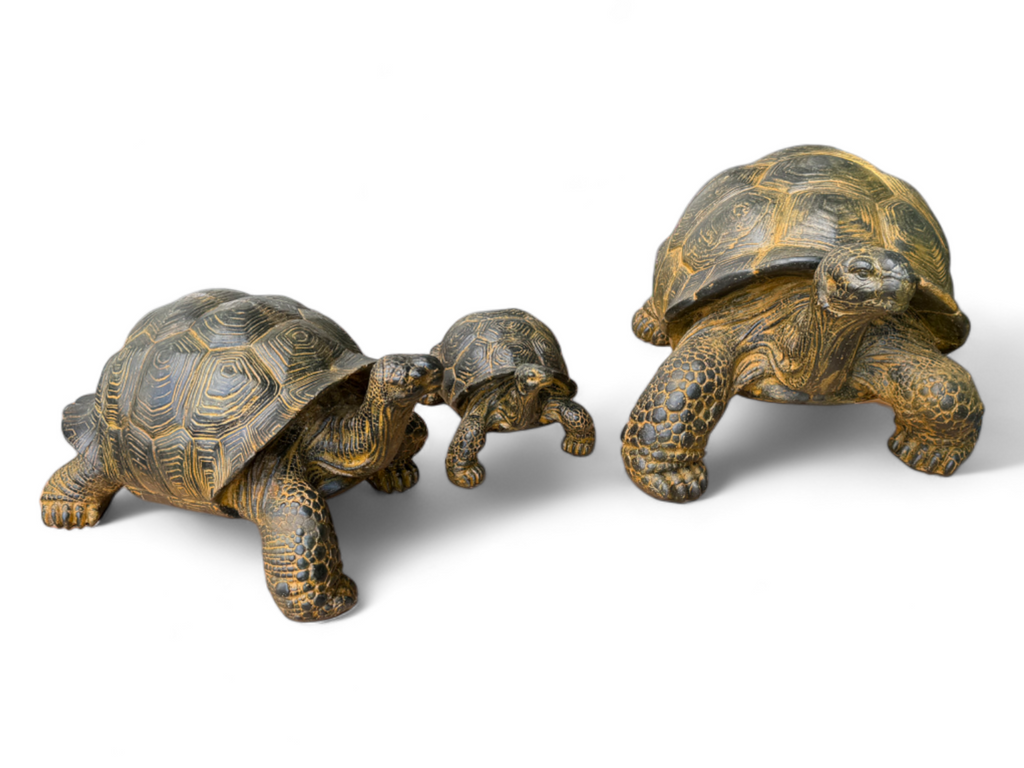 Stein Schildkröten – Pool, Garten, Terrasse - Langlebig und Wetterbeständig – Gelblich aus Glasfaserbeton – 32, 47 und 65 cm - Garten-On.de