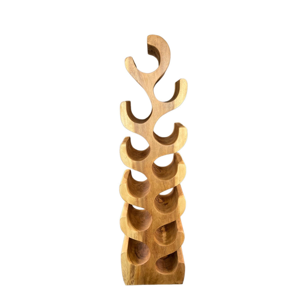 Weinregal Massiv - Küchen Wohnzimmer Deko Weinhalter - Handgefertigt Edel Hochwertig - Tannenform aus Suarholz - 30/50/70/100x27x18 cm - Garten-On.de