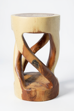 Holzhocker - Beistelltisch Blumenhocker Ablagetisch - Unikat Handgefertigt  - Rund Gedreht aus massivem Suarholz - 50x28x28 cm - Garten-On.de