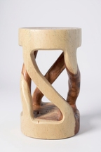 Holzhocker - Beistelltisch Blumenhocker Ablagetisch - Unikat Handgefertigt  - Rund Gedreht aus massivem Suarholz - 50x28x28 cm - Garten-On.de