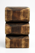 Holzhocker - Beistelltisch Blumenhocker Ablagetisch - Handgefertigt  - Flambiert Schlange aus massivem Suarholz- 50x30x30 cm - Garten-On.de