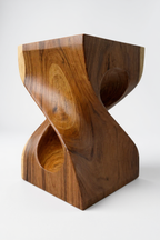 Holzhocker - Beistelltisch Blumenhocker Ablagetisch - Unikat Handgefertigt  - Gedreht aus massivem Samanholz - 45x30x30 cm - Garten-On.de