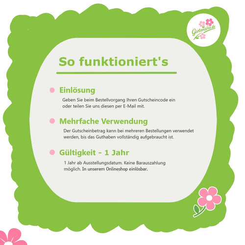 GARTENARIA.de GESCHENKGUTSCHEIN 150 € - Garten-On.de