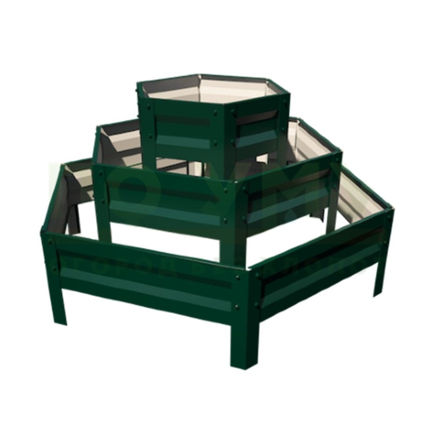 Mehrstufiges verzinktes Blumenbeet 140×140 cm