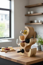 Weinregal Massiv - Küchen Wohnzimmer Deko Weinhalter - Handgefertigt Edel Hochwertig - Tannenform aus Suarholz - 30/50/70/100x27x18 cm - Garten-On.de