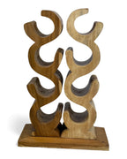 Holz Weinregal – Weinhalter Flaschenhalter - Küche Wohnzimmer Bar - Dekorativ Geschwungen – Aus Teakholz für 8 Flaschen – 60x40x20 cm - Garten-On.de