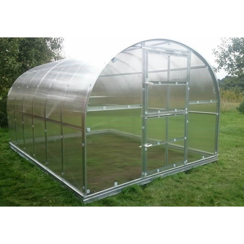 Gewächshaus KLASIKA 3 x 4 m, 12 m², verzinkter Stahlrahmen, 1 Drehtür mit Fenster Hohlkammerplatten 6 mm