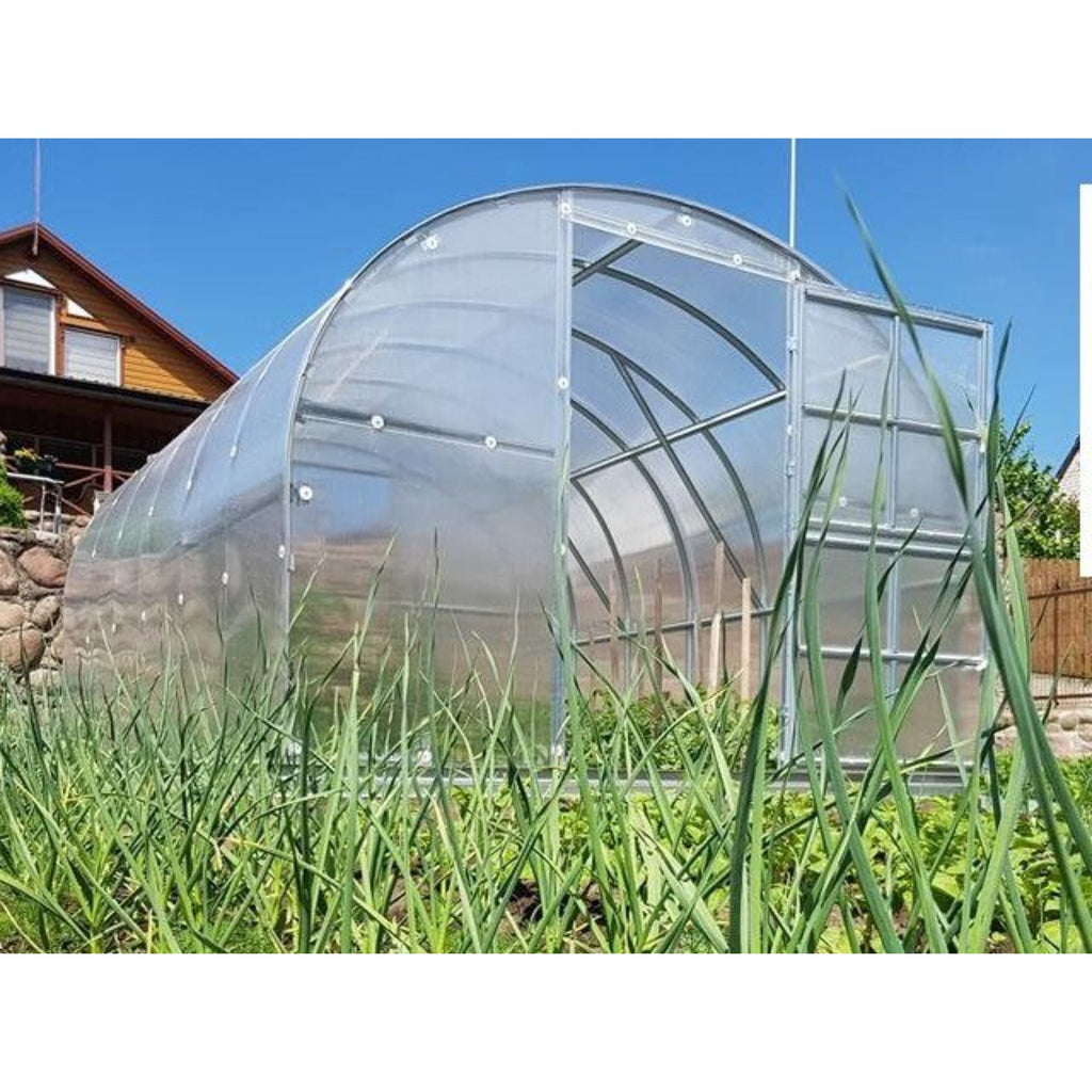 Gewächshaus KLASIKA 3 x 4 m, 12 m², verzinkter Stahlrahmen, 1 Drehtür mit Fenster Hohlkammerplatten 4 mm