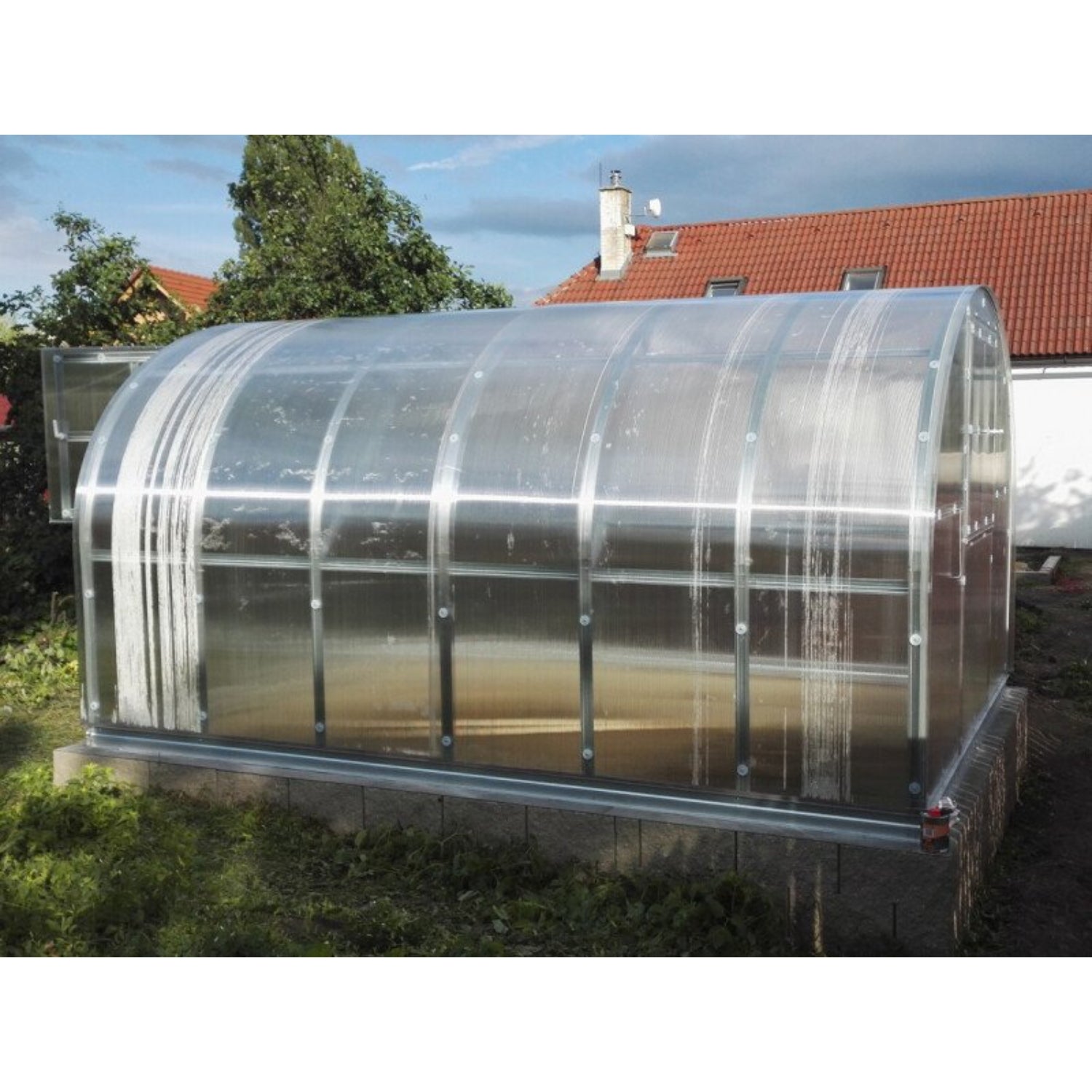 Gewächshaus KLASIKA 3 x 4 m, 12 m², verzinkter Stahlrahmen, 1 Drehtür mit Fenster Hohlkammerplatten 4 mm