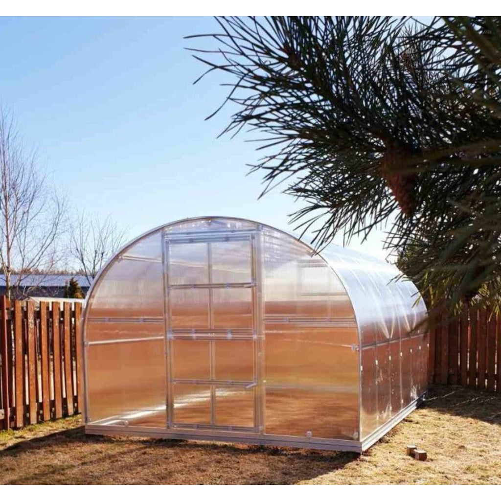 Gewächshaus KLASIKA 3 x 4 m, 12 m², verzinkter Stahlrahmen, 1 Drehtür mit Fenster Hohlkammerplatten 6 mm