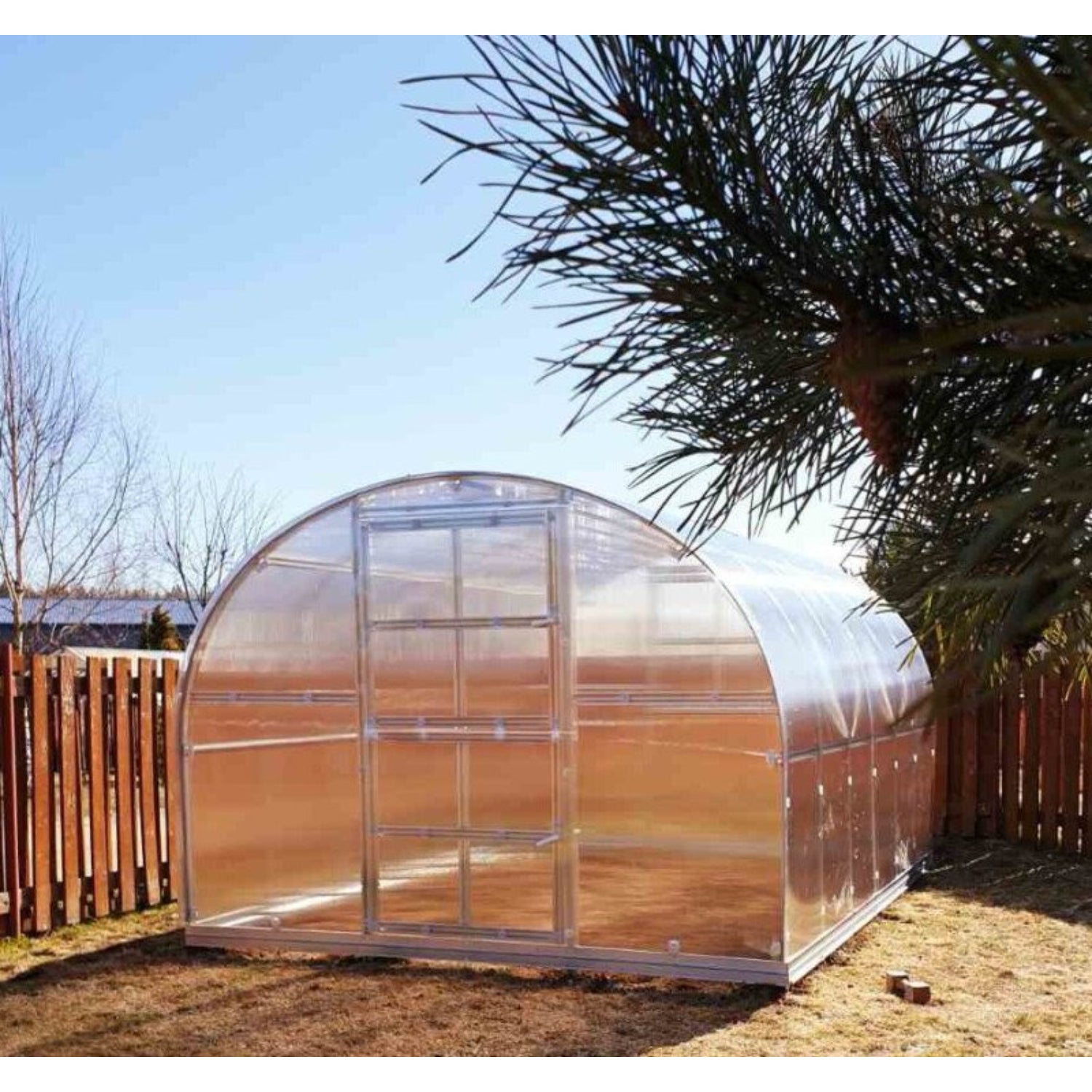 Gewächshaus KLASIKA 3 x 4 m, 12 m², verzinkter Stahlrahmen, 1 Drehtür mit Fenster Hohlkammerplatten 6 mm