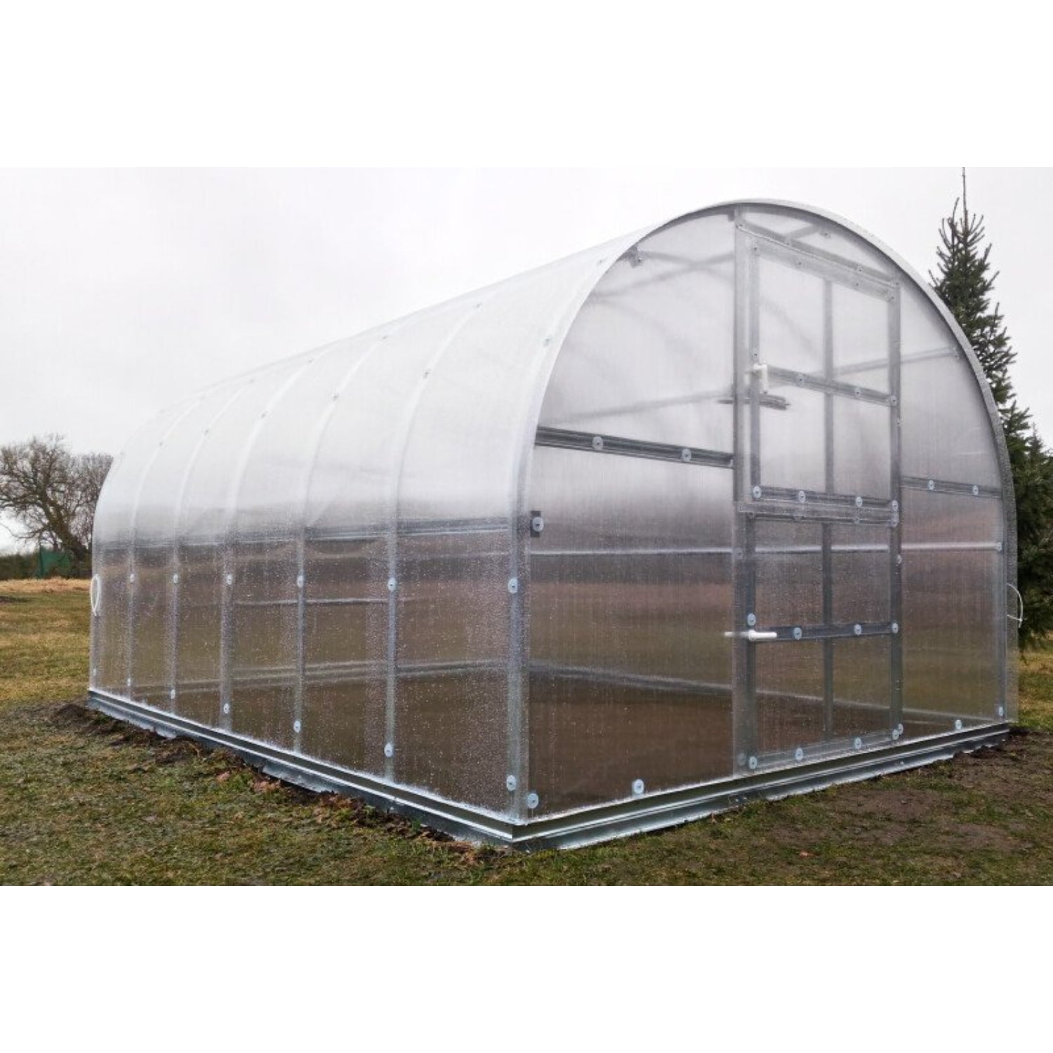 Gewächshaus KLASIKA 3 x 4 m, 12 m², verzinkter Stahlrahmen, 1 Drehtür mit Fenster Hohlkammerplatten 4 mm