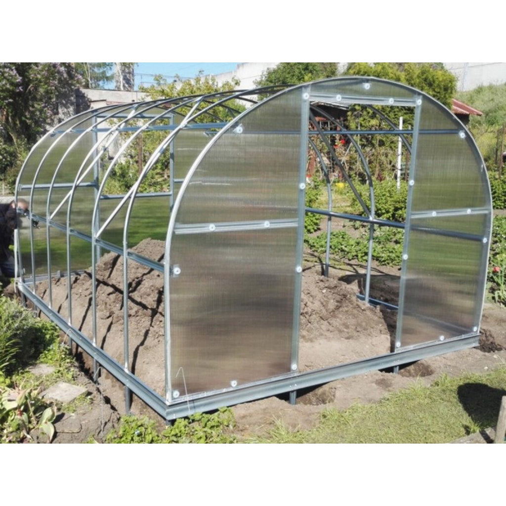Gewächshaus KLASIKA 3 x 4 m, 12 m², verzinkter Stahlrahmen, 1 Drehtür mit Fenster Hohlkammerplatten 6 mm