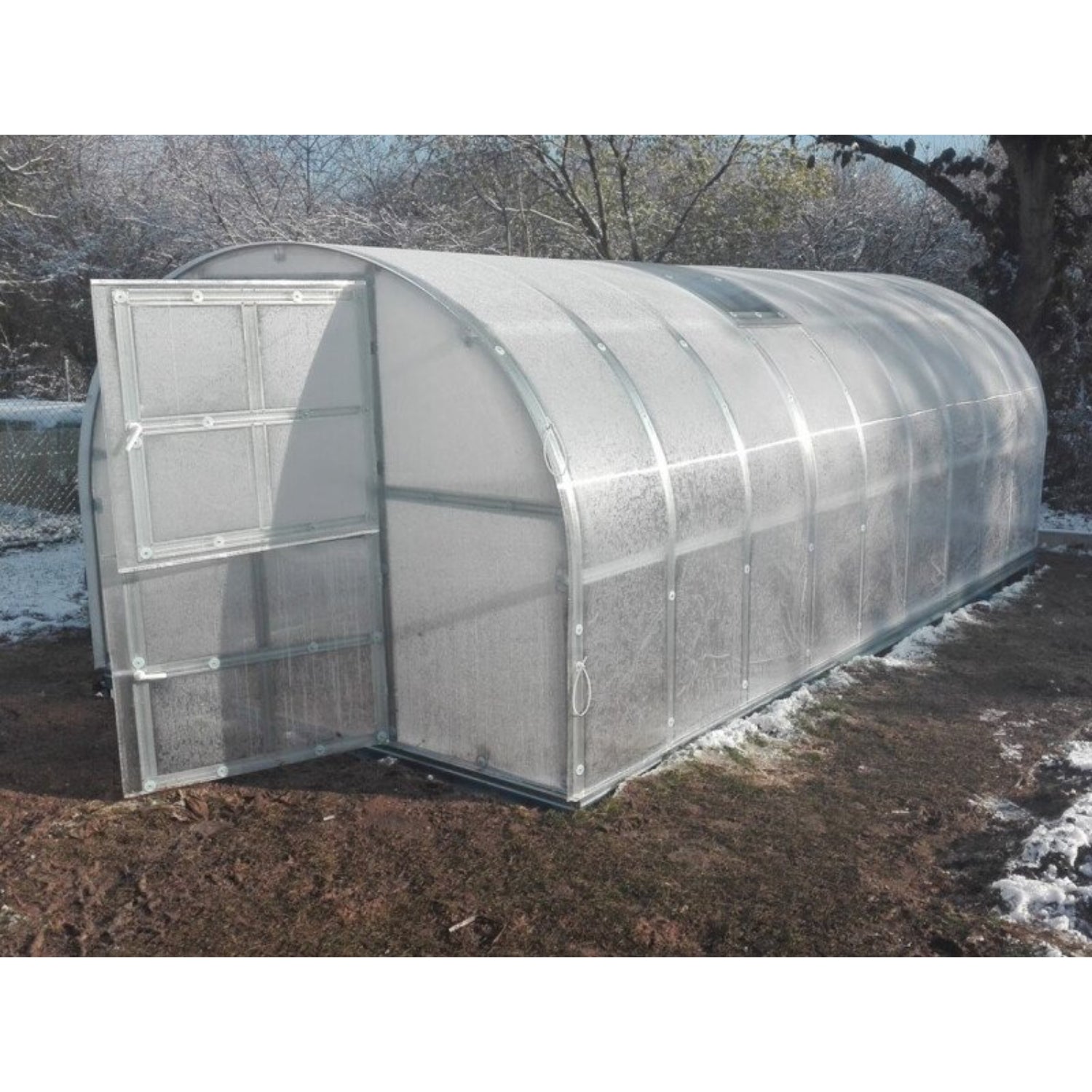 Gewächshaus KLASIKA 3 x 6 m, 18 m², verzinkter Stahlrahmen, 1 Drehtür mit Fenster Hohlkammerplatten 4 mm