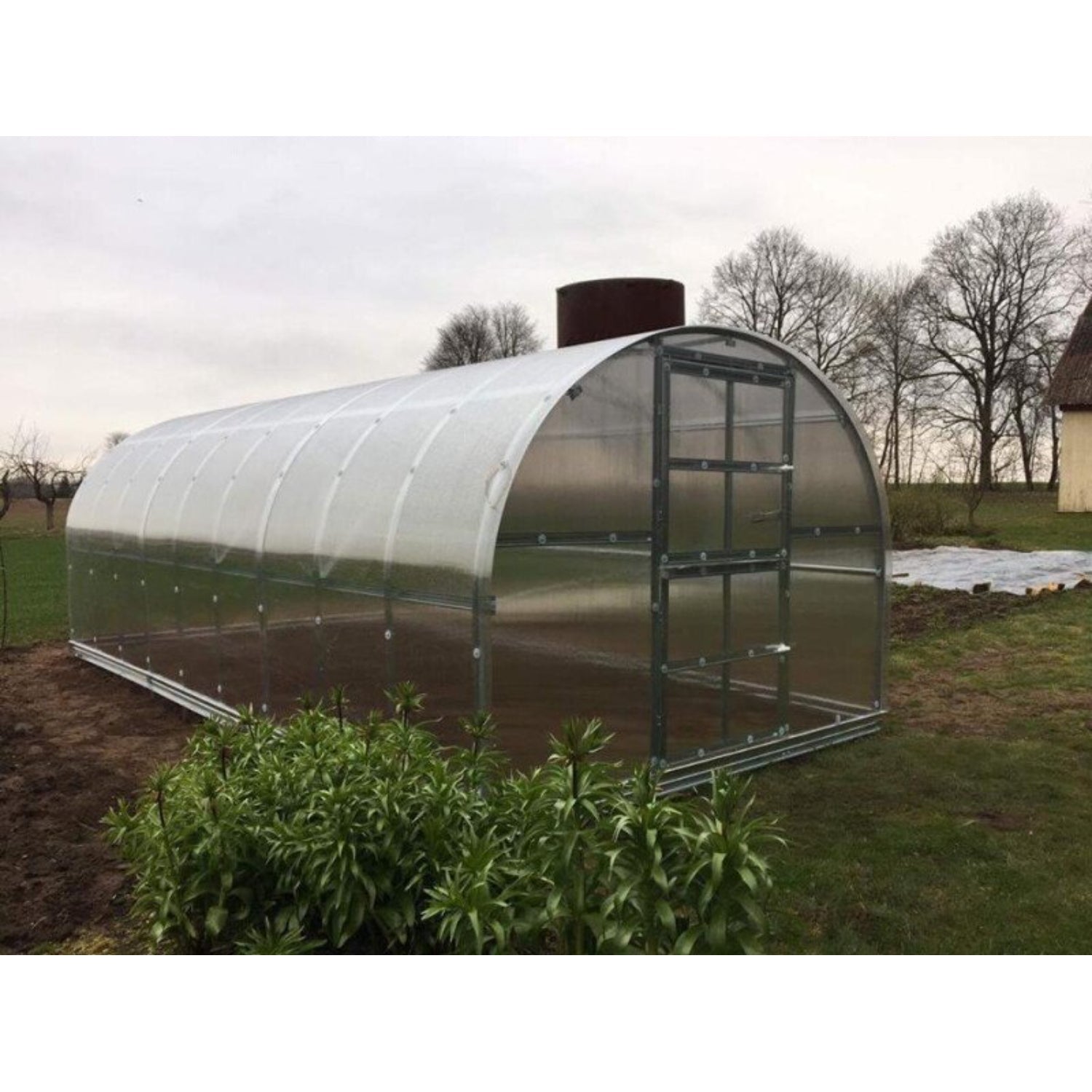 Gewächshaus KLASIKA 3 x 6 m, 18 m², verzinkter Stahlrahmen, 1 Drehtür mit Fenster Hohlkammerplatten 6 mm