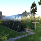 Gewächshaus KLASIKA 3 x 8 m, 24 m², verzinkter Stahlrahmen, 1 Drehtür mit Fenster Hohlkammerplatten 4 mm