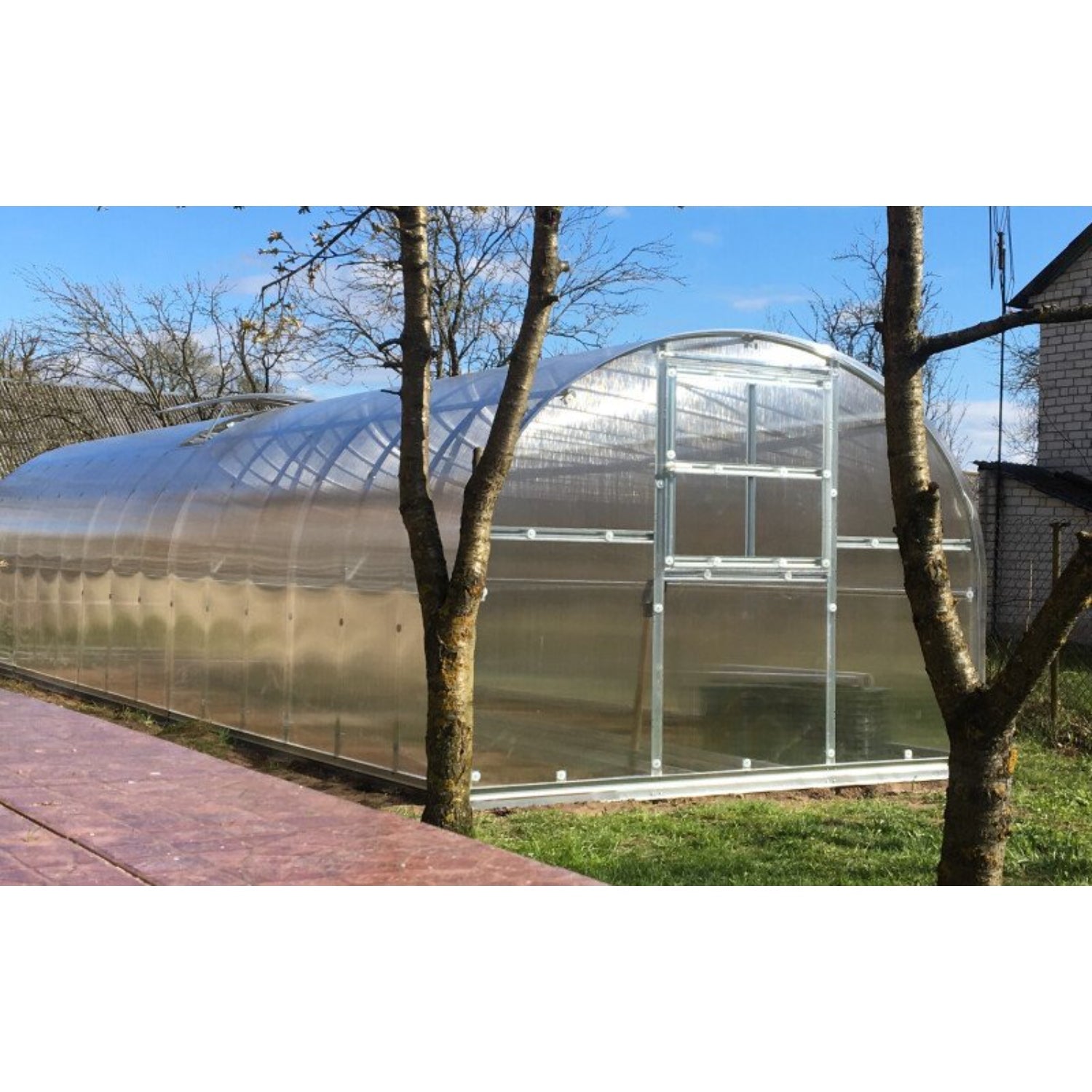 Gewächshaus KLASIKA 3 x 12 m, 36 m², verzinkter Stahlrahmen, 1 Drehtür mit Fenster Hohlkammerplatten 6 mm