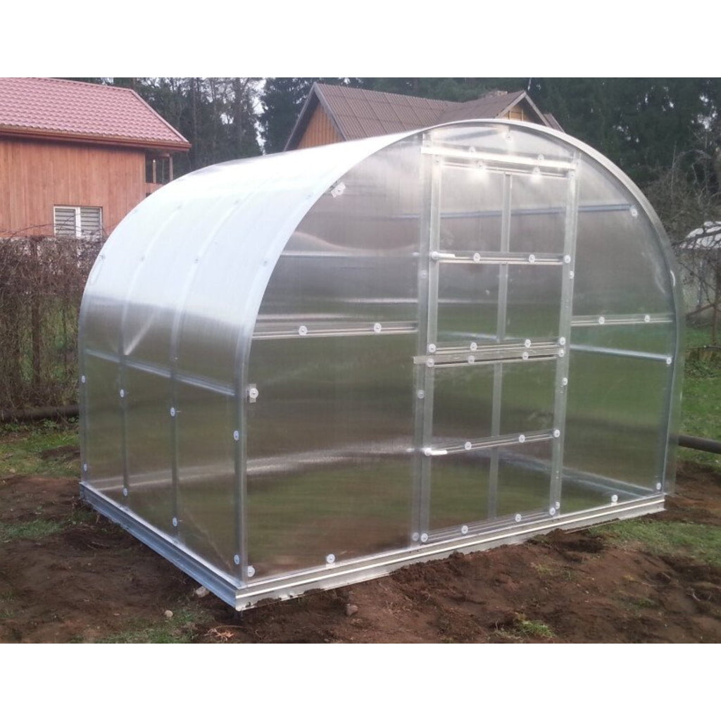 Gewächshaus KLASIKA 3 x 2 m, 6 m², verzinkter Stahlrahmen, 1 Drehtür mit Fenster Hohlkammerplatten 4 mm