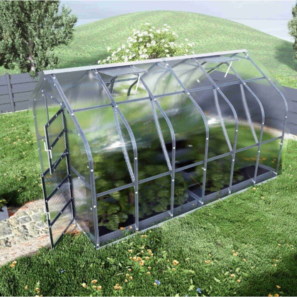 Gewächshaus KLASIKA STANDART 2,5 x 4m, 10 m², verzinkter Stahlrahmen, 1 Drehtür, 3  Fenster Hohlkammerplatten 6 mm