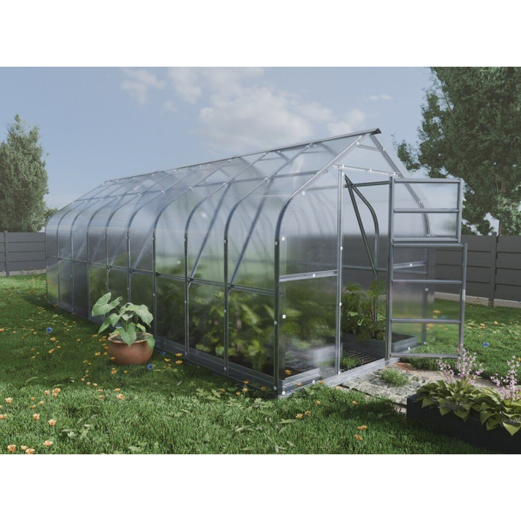 Gewächshaus KLASIKA STANDART 2,5 x 6m, 15 m², verzinkter Stahlrahmen, 1 Drehtür, 4  Fenster Hohlkammerplatten 4 mm