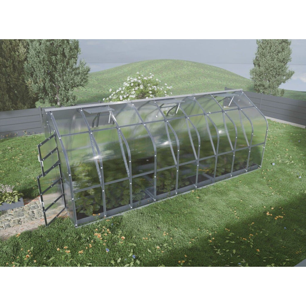 Gewächshaus KLASIKA STANDART 2,5 x 6m, 15 m², verzinkter Stahlrahmen, 1 Drehtür, 4  Fenster Hohlkammerplatten 6 mm