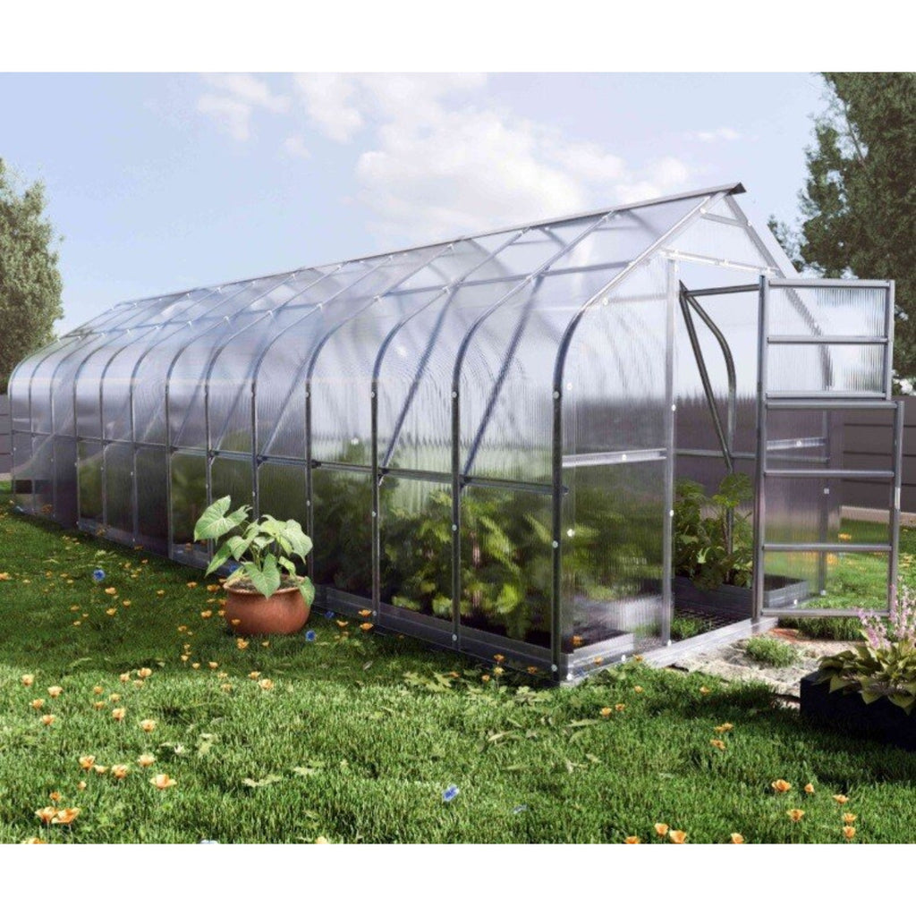 Gewächshaus KLASIKA STANDART 2,5 x 8m, 20 m², verzinkter Stahlrahmen, 1 Drehtür, 5  Fenster Hohlkammerplatten 4 mm