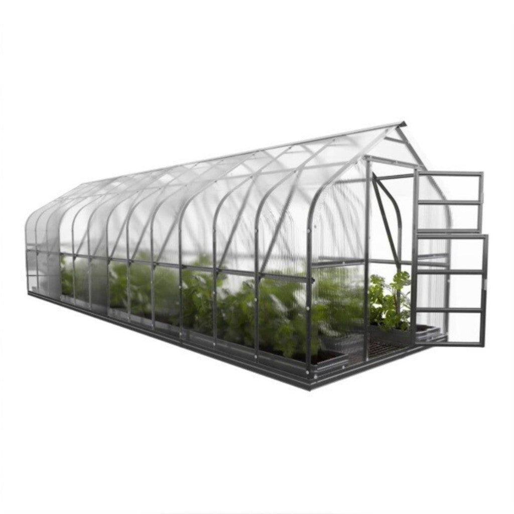 Gewächshaus KLASIKA STANDART 2,5 x 8m, 20 m², verzinkter Stahlrahmen, 1 Drehtür, 5  Fenster Hohlkammerplatten 4 mm