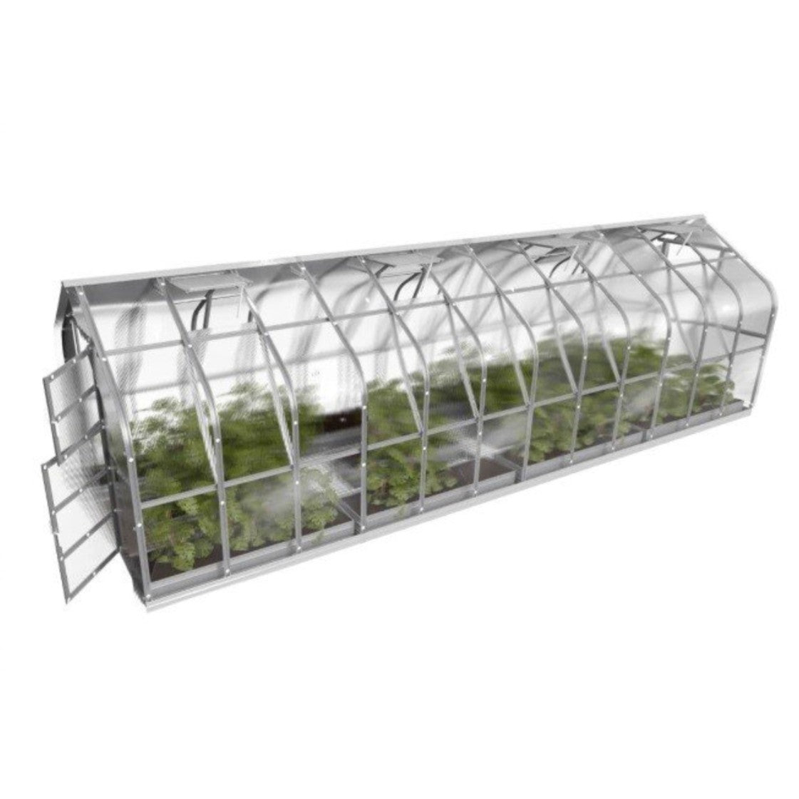 Gewächshaus KLASIKA STANDART 2,5 x 8m, 20 m², verzinkter Stahlrahmen, 1 Drehtür, 5  Fenster Hohlkammerplatten 6 mm