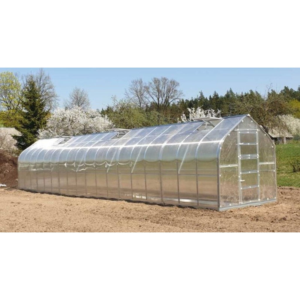 Gewächshaus KLASIKA STANDART 2,5 x 10m, 25 m², verzinkter Stahlrahmen, 1 Drehtür, 6  Fenster Hohlkammerplatten 4 mm