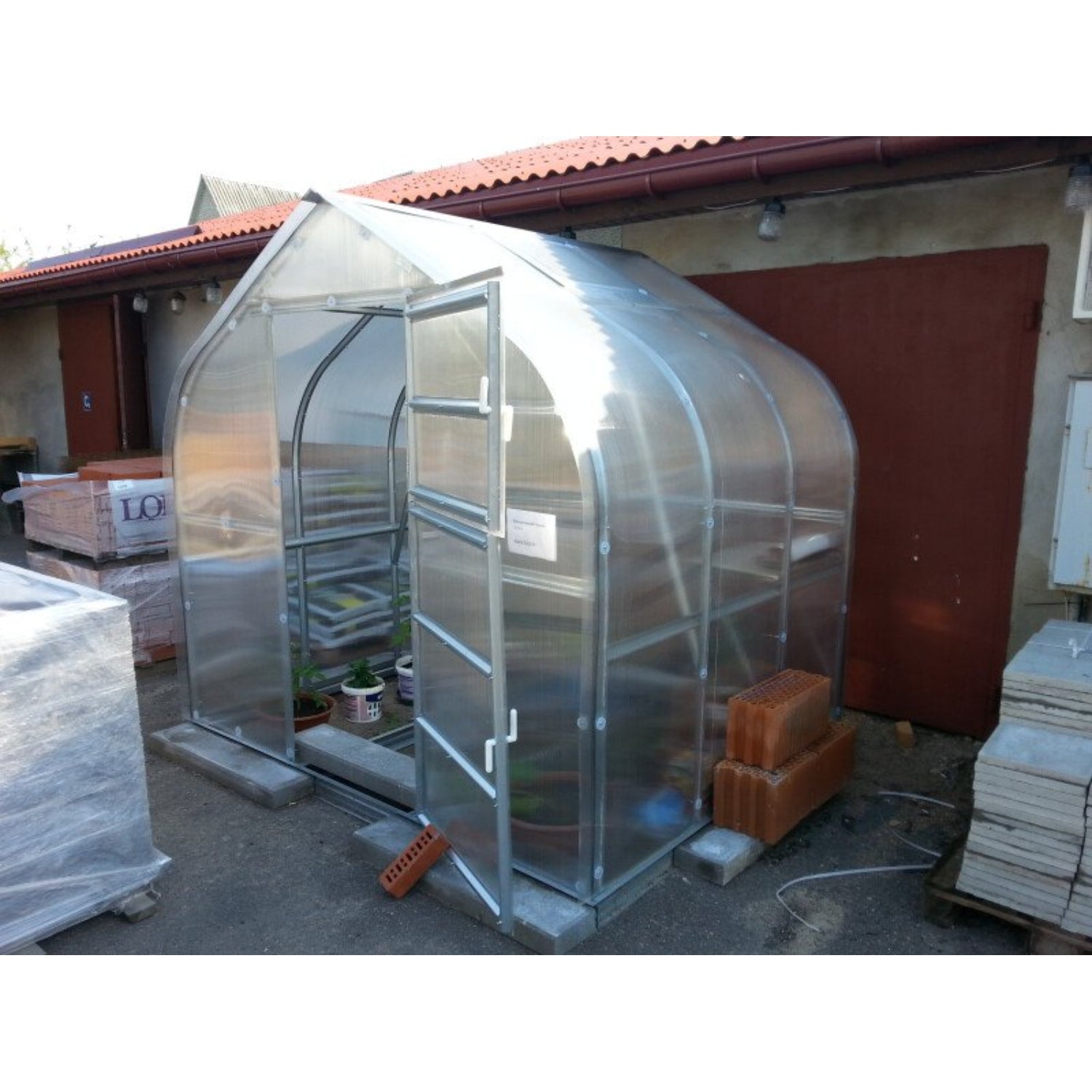 Gewächshaus KLASIKA STANDART 2,5 x 2m, 5 m², verzinkter Stahlrahmen, 1 Drehtür, 2  Fenster Hohlkammerplatten 4 mm