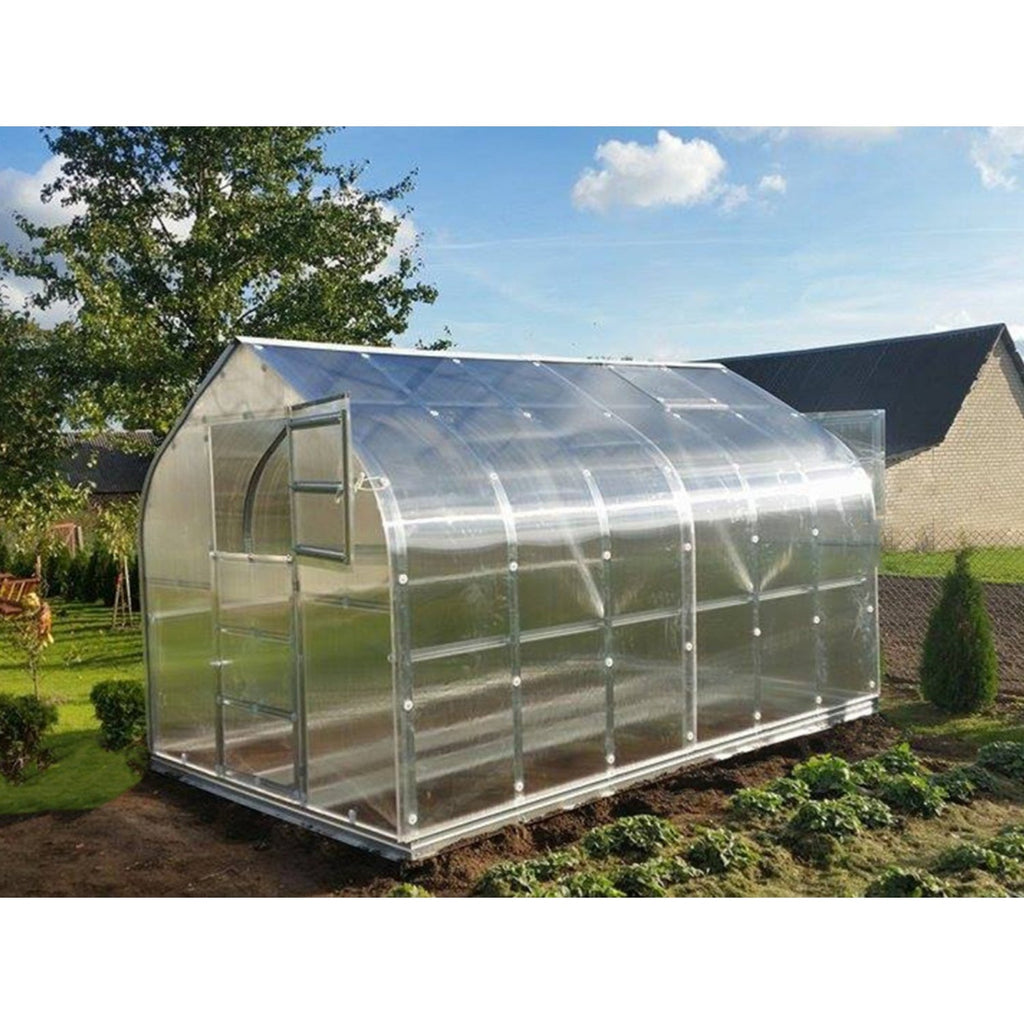 Gewächshaus KLASIKA STANDART 2,5 x 2m, 5 m², verzinkter Stahlrahmen, 1 Drehtür, 2  Fenster Hohlkammerplatten 4 mm