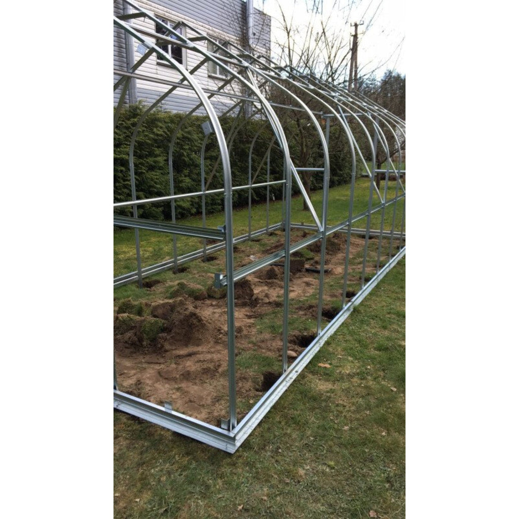Gewächshaus KLASIKA STANDART 2,5 x 10m, 25 m², verzinkter Stahlrahmen, 1 Drehtür, 6  Fenster Hohlkammerplatten 6 mm