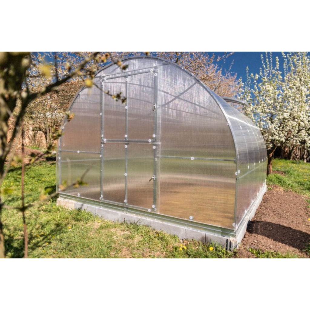 Gewächshaus KLASIKA TUBE 3 x 4m, 12 m², verzinkter Stahlrahmen, 1 Drehtür, 2  Fenster Hohlkammerplatten 4 mm