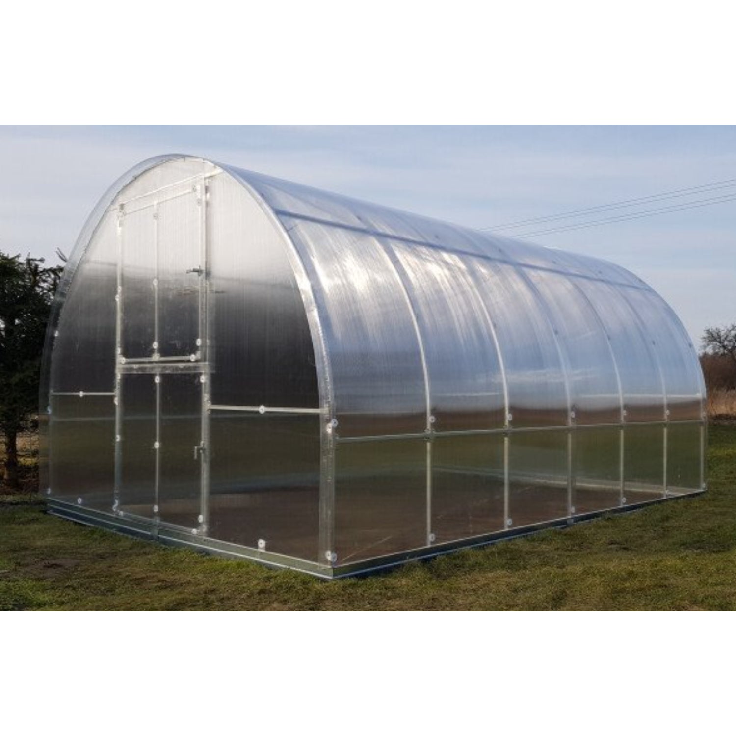 Gewächshaus KLASIKA TUBE 3 x 4m, 12 m², verzinkter Stahlrahmen, 1 Drehtür, 2  Fenster Hohlkammerplatten 6 mm