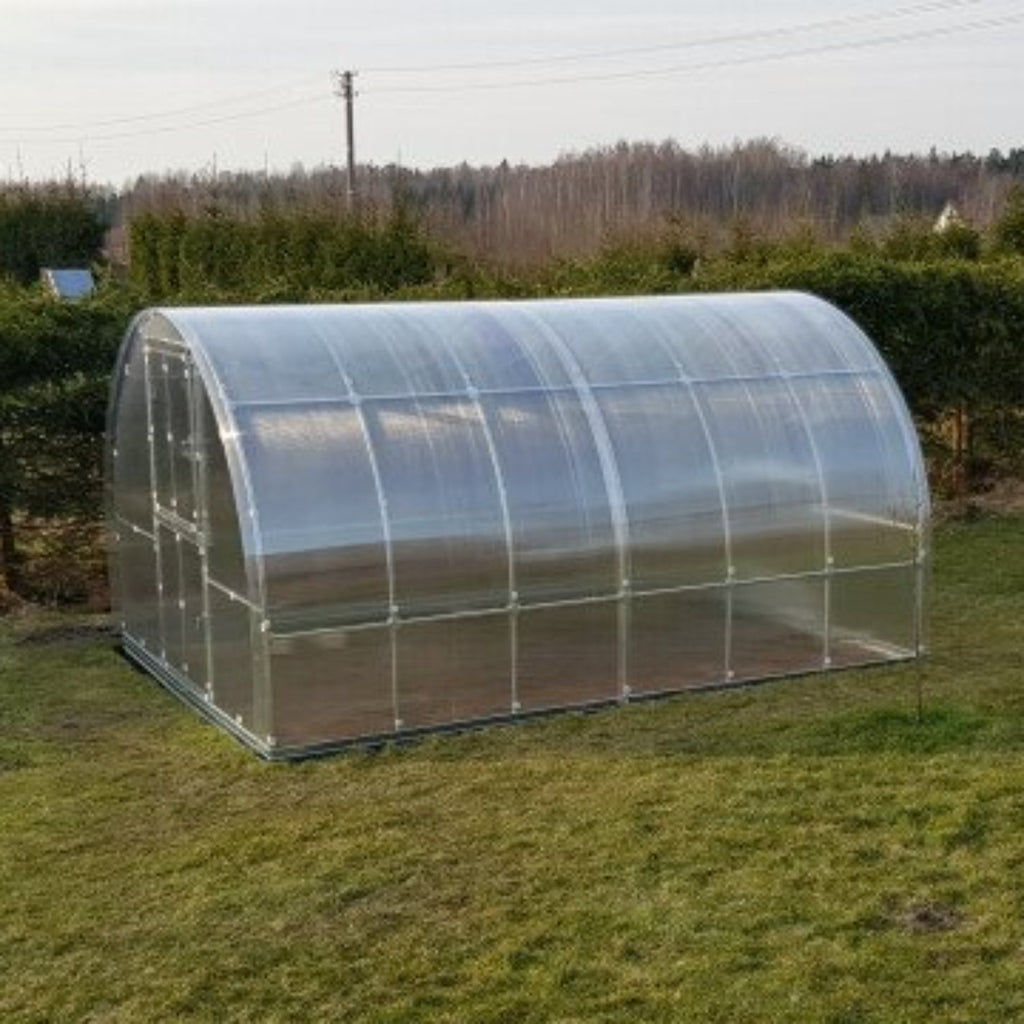 Gewächshaus KLASIKA TUBE 3 x 4m, 12 m², verzinkter Stahlrahmen, 1 Drehtür, 2  Fenster Hohlkammerplatten 4 mm
