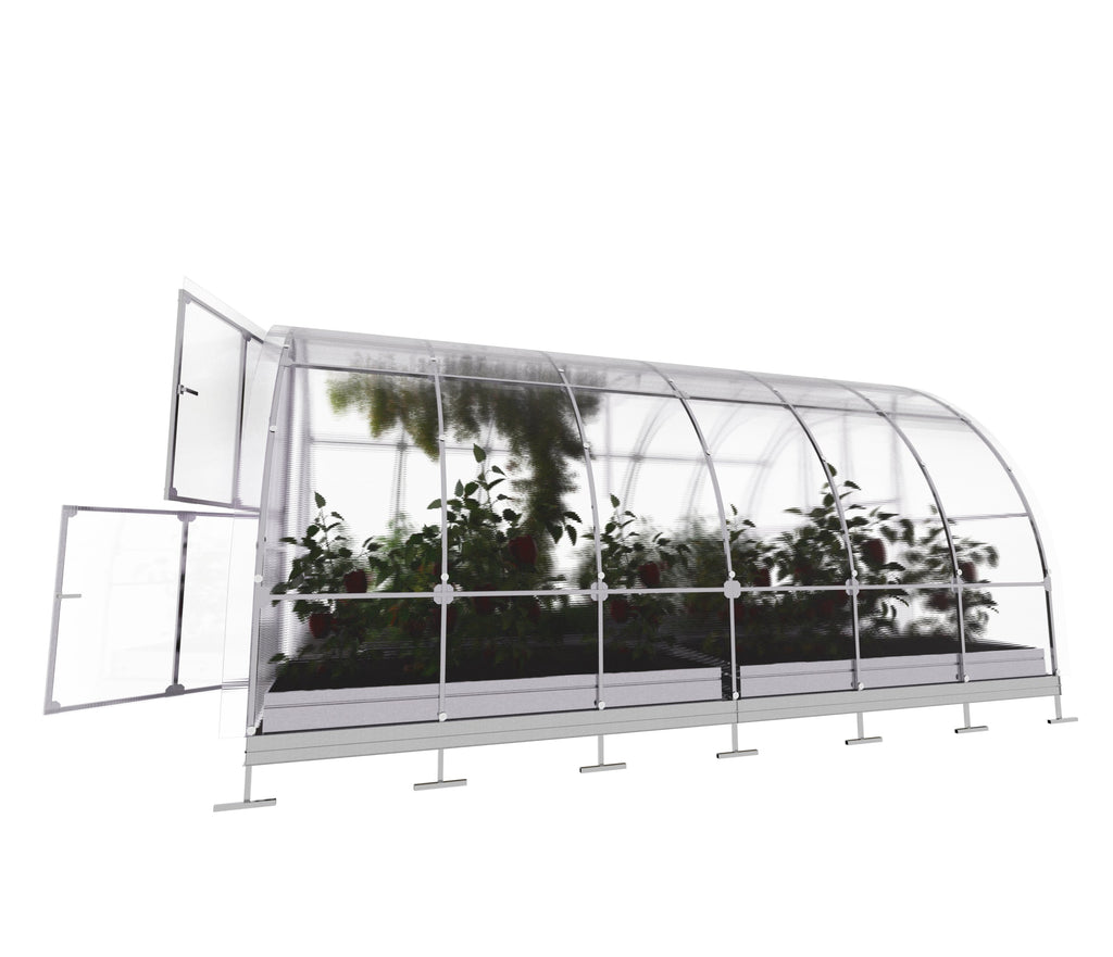 Gewächshaus KLASIKA TUBE 3 x 4m, 12 m², verzinkter Stahlrahmen, 1 Drehtür, 2  Fenster Hohlkammerplatten 4 mm