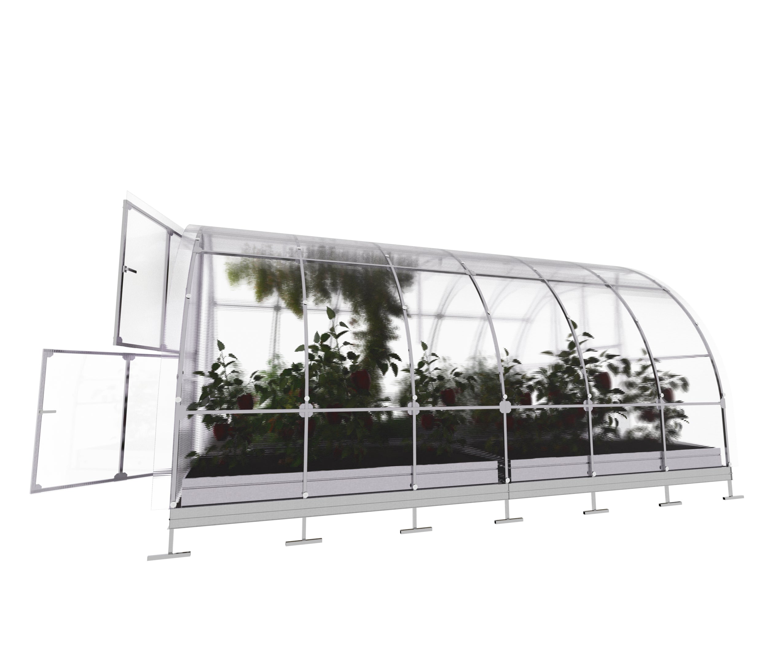 Gewächshaus KLASIKA TUBE 3 x 4m, 12 m², verzinkter Stahlrahmen, 1 Drehtür, 2  Fenster Hohlkammerplatten 4 mm