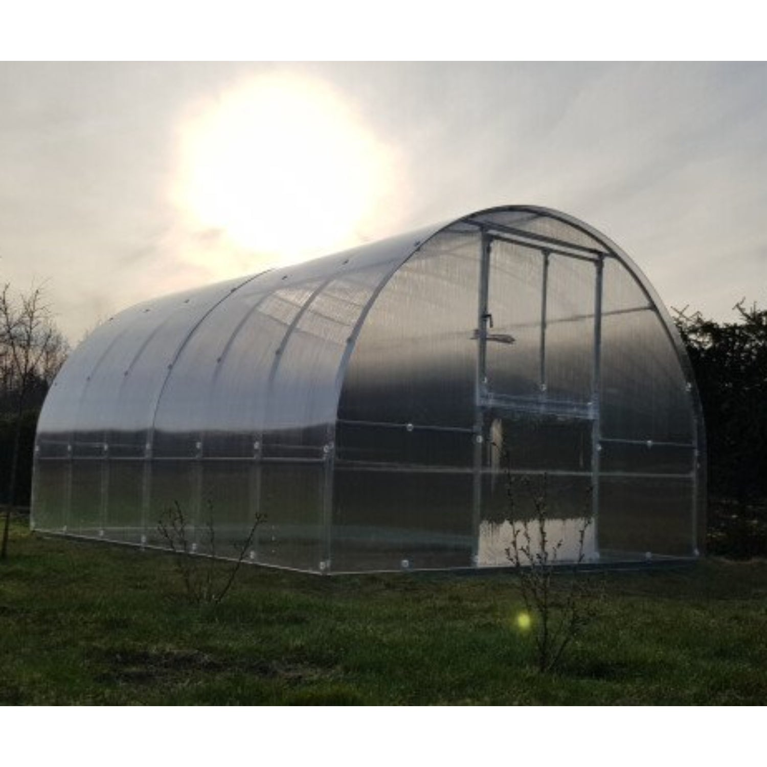Gewächshaus KLASIKA TUBE 3 x 4m, 12 m², verzinkter Stahlrahmen, 1 Drehtür, 2  Fenster Hohlkammerplatten 4 mm