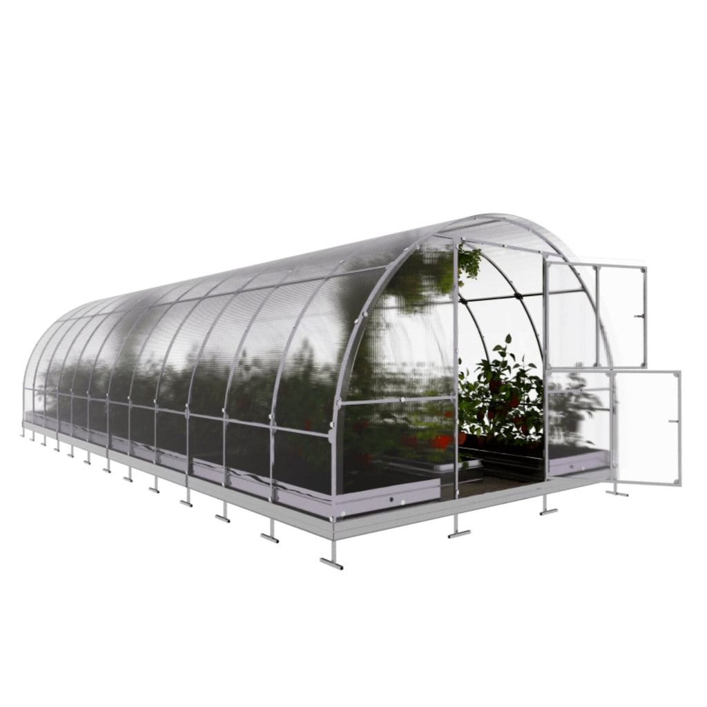 Gewächshaus KLASIKA TUBE 3 x 8m, 24 m², verzinkter Stahlrahmen, 1 Drehtür, 2  Fenster Hohlkammerplatten 4 mm