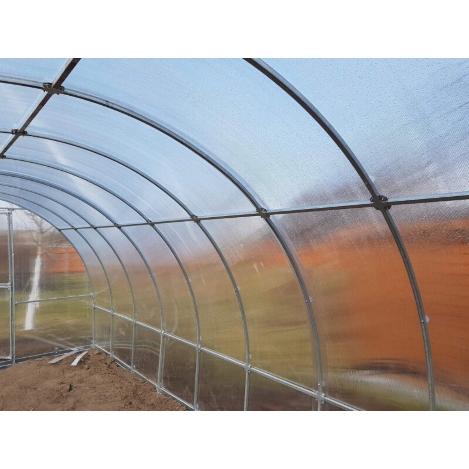 Gewächshaus KLASIKA TUBE 3 x 8m, 24 m², verzinkter Stahlrahmen, 1 Drehtür, 2  Fenster Hohlkammerplatten 4 mm