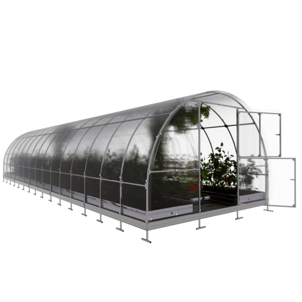 Gewächshaus KLASIKA TUBE 3 x 10m, 30 m², verzinkter Stahlrahmen, 1 Drehtür, 2  Fenster Hohlkammerplatten 4 mm
